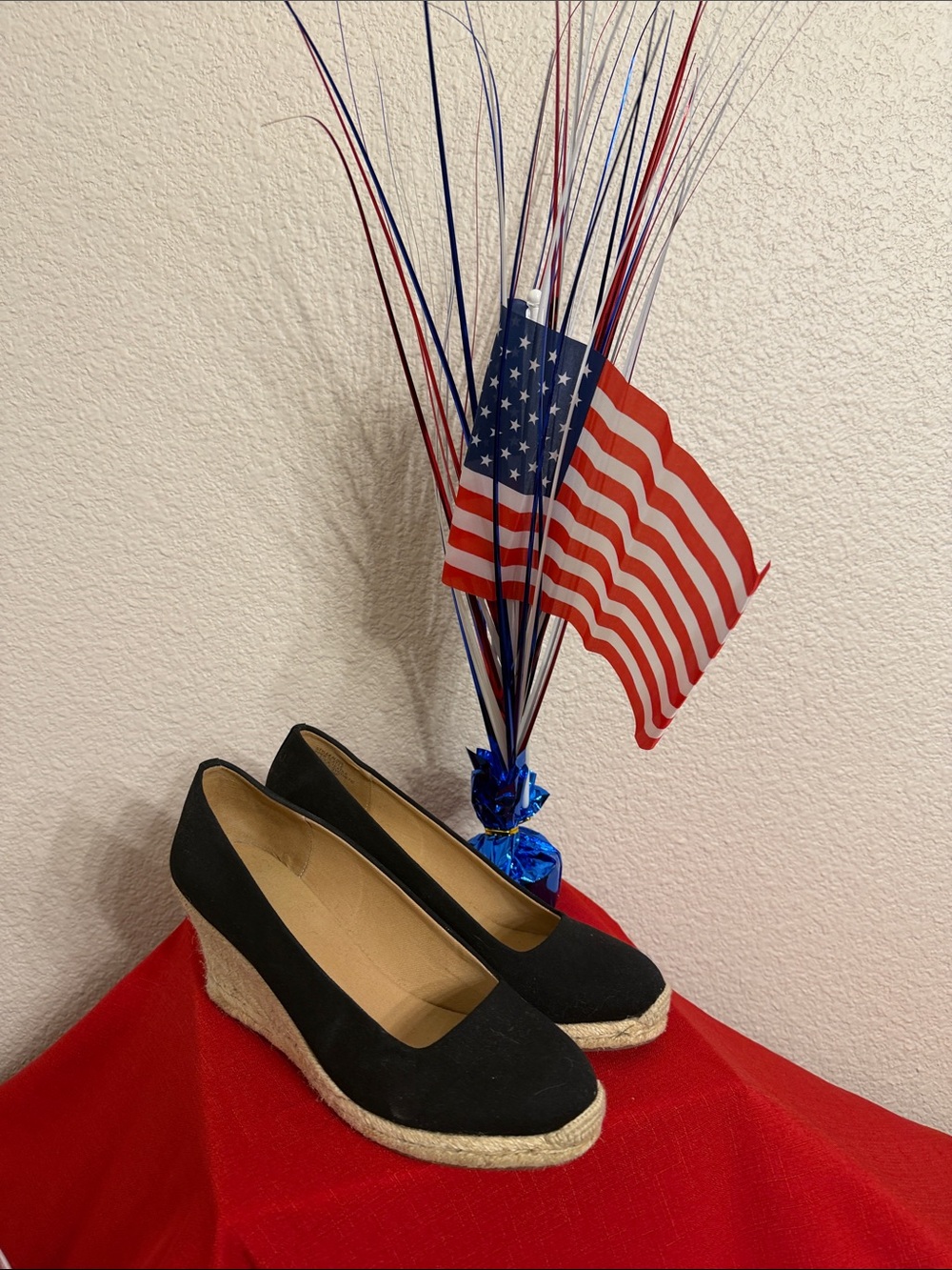 J. Crew Black Espadrille Wedge Pumps